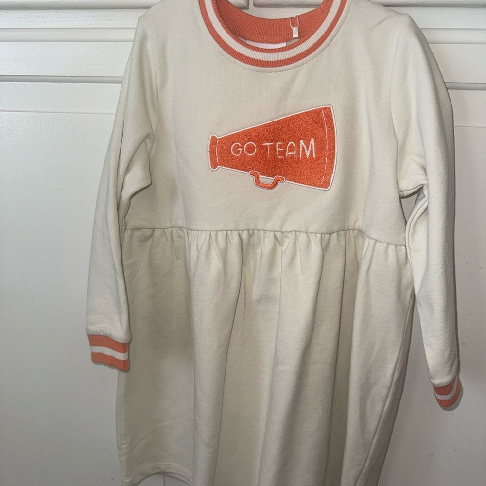 Angel Dear Cream and Orange Kids Casual Dress